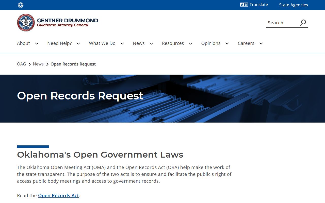 Roger Mills County warrant information through the Oklahoma open-records request page