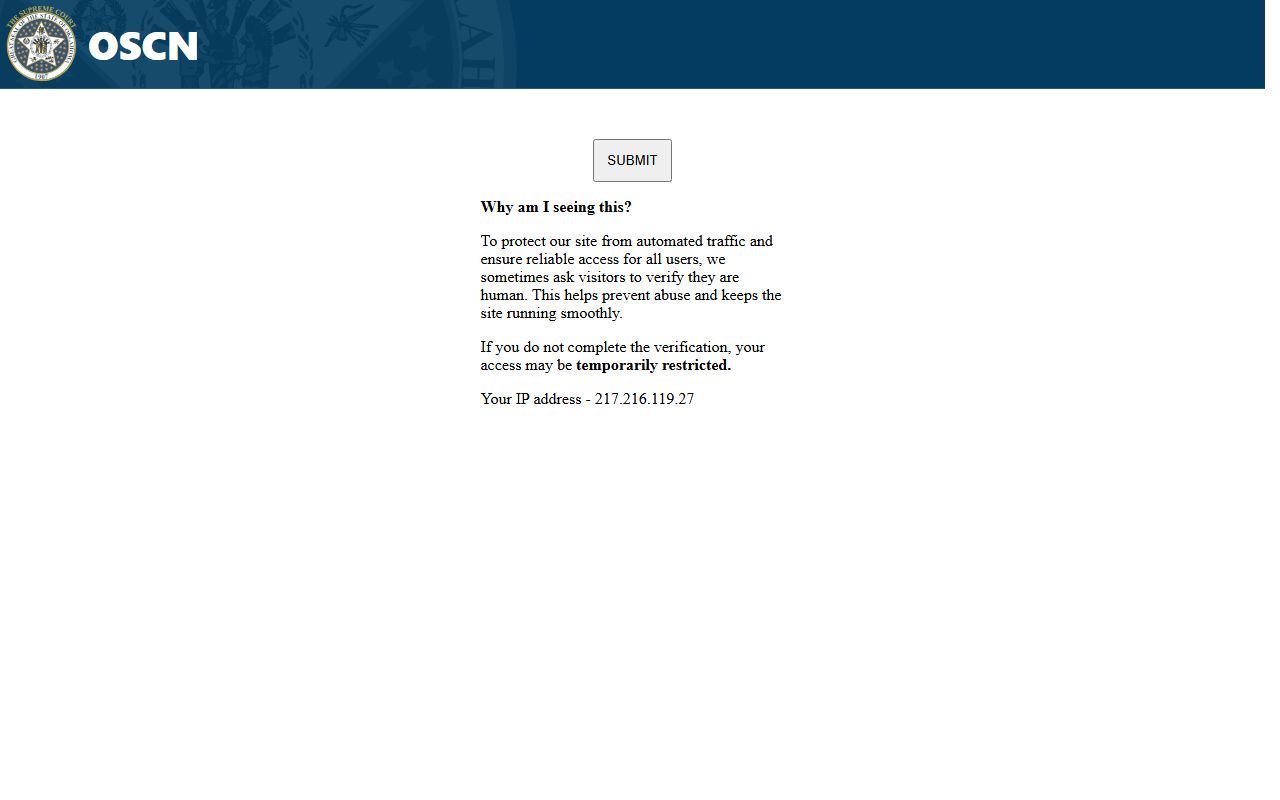 Roger Mills County criminal court records and Oklahoma expungement statute reference